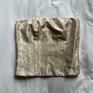 Reformation Gold and Cream Crop Top